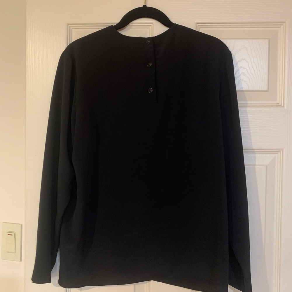 Kasper Black Blouse sz 8 - Picture 3 of 7